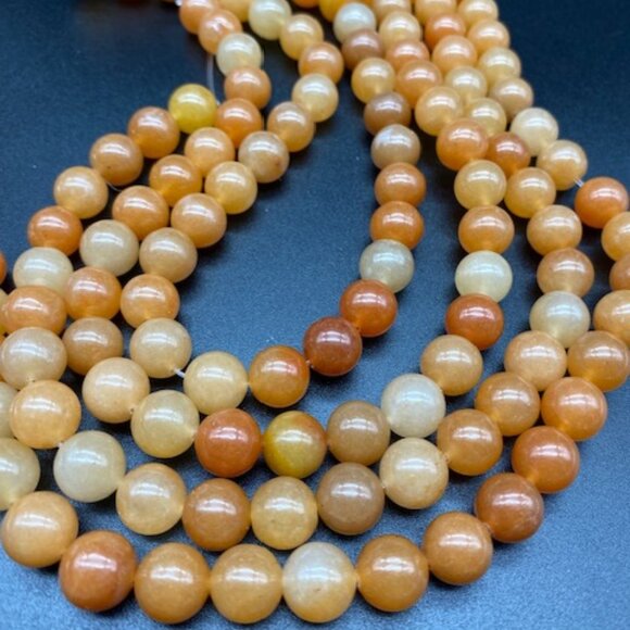 10mm Red Aventurine Genuine Natural Gemstone Bead Strand - Orange Tones - Picture 2 of 3